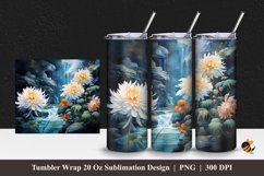 Flowers in the River Tumbler Wrap Sublimation Design 1 Product Image 1