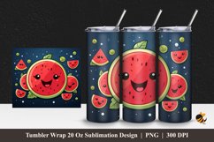 Cute Watermelon Tumbler Wrap Sublimation Design 1 Product Image 1