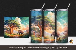 Rainbow Elephant Tumbler Wrap Sublimation Design 1 Product Image 1