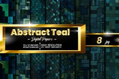 Abstract Teal Digital Papers Bundle Product Image 1