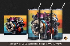 Colorful Machine Tumbler Wrap Sublimation Design 1 Product Image 1