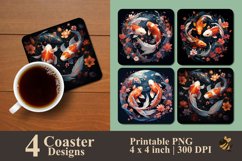 Koi Fish Coaster Sublimation Designs Product Image 1