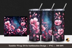 Beauty Floral Tumbler Wrap Sublimation Design 1 Product Image 1