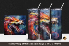 Dragon Fire Tumbler Wrap Sublimation Design 1 Product Image 1