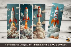Fantasy Rocket Bookmarks Sublimation Design Product Image 1