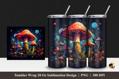 Mushroom Tumbler Wrap Sublimation Design 1 Product Image 1