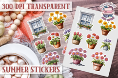Summer Vibes sticker sheet Beach Scrapbook PNG Flowers Product Image 1