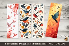 Nordic Bird Bookmarks Sublimation Design Product Image 1