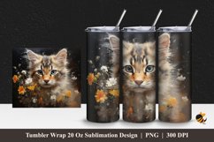 Cat Abstract Tumbler Wrap Sublimation Design 1 Product Image 1