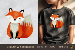 Little Fox DTF Sublimation Clipart Design 1 Product Image 1
