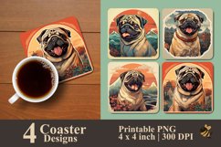 Bulldog Coaster Sublimation Designs Product Image 1