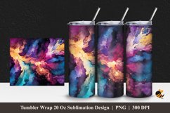 Colorful Galaxy Tumbler Wrap Sublimation Design 1 Product Image 1