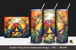 Rainbow Birds Tumbler Wrap Sublimation Design 1 Product Image 1