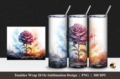 Rose Abstract Tumbler Wrap Sublimation Design 1 Product Image 1