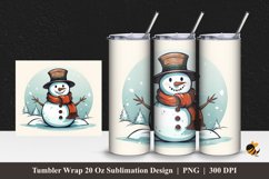Snowman Art Tumbler Wrap Sublimation Design 1 Product Image 1