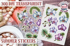 Summer Vibes sticker sheet Beach Scrapbook PNG Flowers Product Image 1