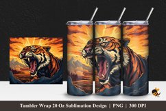 Tiger Roaming Tumbler Wrap Sublimation Design 1 Product Image 1