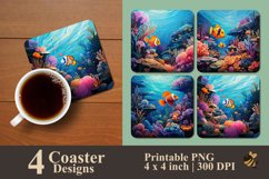 Fish Under Sea Coaster Sublimation Designs Product Image 1