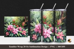 Jungle Floral Tumbler Wrap Sublimation Design 1 Product Image 1