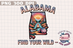 USA STATE America Summer Camping PNG Watercolor Design Sign Product Image 1