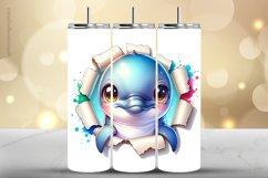Dolphain Tumbler Wrap| Tumbler Sublimation Wrap Product Image 1