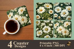 Daisies Pattern Coaster Sublimation Designs Product Image 1