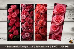 Delicate Rose Bookmarks Sublimation Design Product Image 1