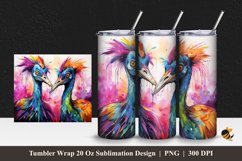 Cassowaries Tumbler Wrap Sublimation Design 1 Product Image 1
