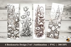 Flowering Book Bookmarks Sublimation Design Product Image 1