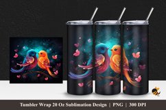 Lovely Cute Bird Tumbler Wrap Sublimation Design 1 Product Image 1