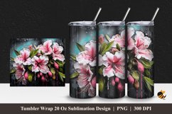 Pink Rhododendron Tumbler Wrap Sublimation Design 1 Product Image 1
