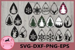 Earrings Merry Christmas SVG, Christmas SVG Product Image 1
