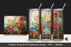 Exotic Monstera Tumbler Wrap Sublimation Design 1 Product Image 1
