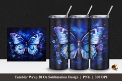 Butterfly Splash Tumbler Wrap Sublimation Design 1 Product Image 1