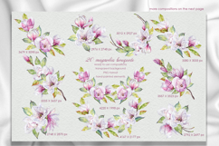 Magnolia flowers watercolor clipart set Product Image 2