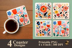 Abstract Flower Shapes Coaster Sublimation Designs Product Image 1