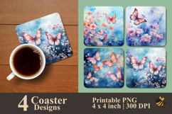 Butterfly Bloom Dance Coaster Sublimation Design Product Image 1