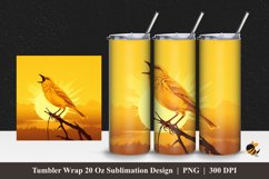 Bird Chirping Tumbler Wrap Sublimation Design 1 Product Image 1