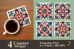Fiesta Tile Vibes Coaster Sublimation Design Product Image 1