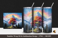 Rainbow View Tumbler Wrap Sublimation Design 1 Product Image 1