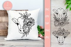 Floral Cow SVG Bundle, Floral Farm Animal Product Image 1