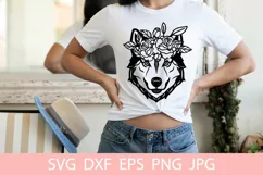 Floral Cute Husky Dog Animal Pet SVG File, Shirt SVG Product Image 1