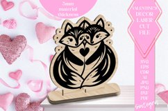 Foxes Love Valentine Ornament Laser Cut SVG v2 Product Image 1