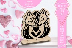 Foxes Love Valentine Ornament Laser Cut SVG v5 Product Image 1