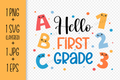 Hello 1st Grade SVG | Back to School 2026 | First Grade PNG Product Image 2