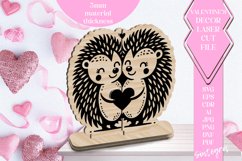 Hedgehog Love Valentine Ornament Laser Cut SVG v1 Product Image 1