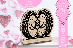 Hedgehog Love Valentine Ornament Laser Cut SVG v2 Product Image 1