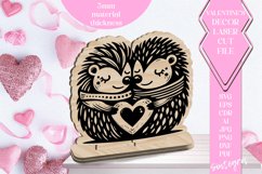 Hedgehog Love Valentine Ornament Laser Cut SVG v3 Product Image 1