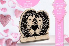 Hedgehog Love Valentine Ornament Laser Cut SVG v4 Product Image 1