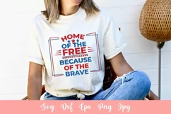 Home Of The Free Because Of The Brave SVG File Product Image 2